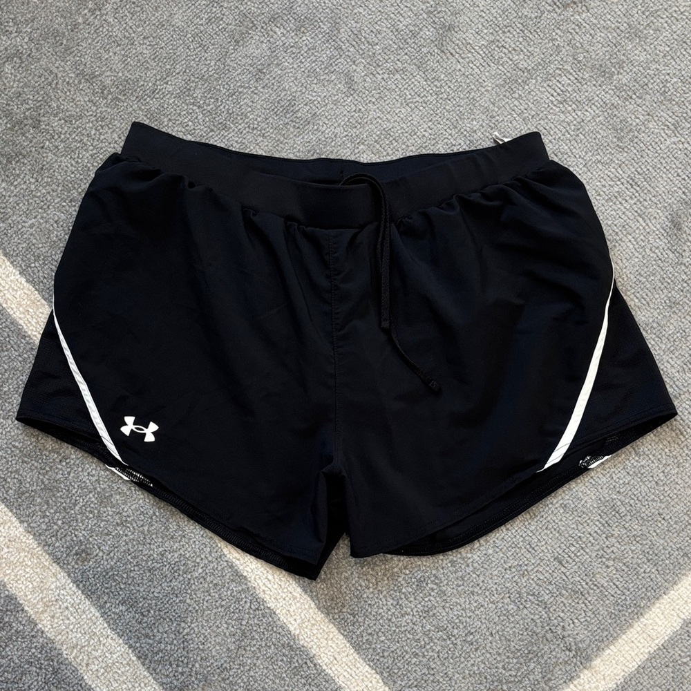 Under Armour Black and White Running Shorts